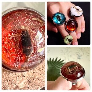 2/$30🌵 Real Resin Scorpion Adjustable Ring Bugs Southwestern Western Size 8-9